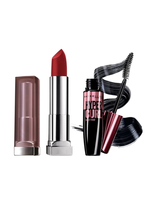 

Maybelline Creamy Matte Lipstick & Hypercurl Mascara, Black