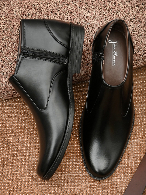 

John Karsun Men Black Solid Formal Slip-ons