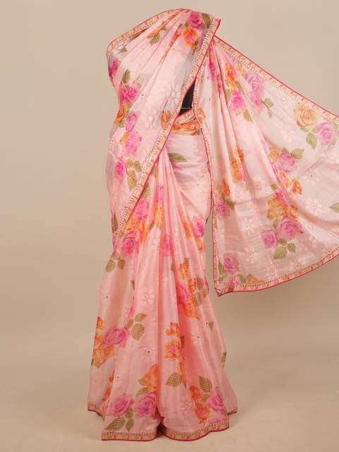 

Pothys Pink & Green Floral Saree