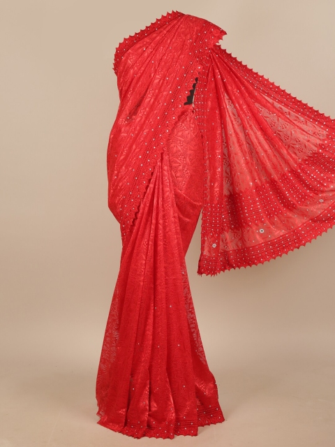 

Pothys Red Floral Net Saree