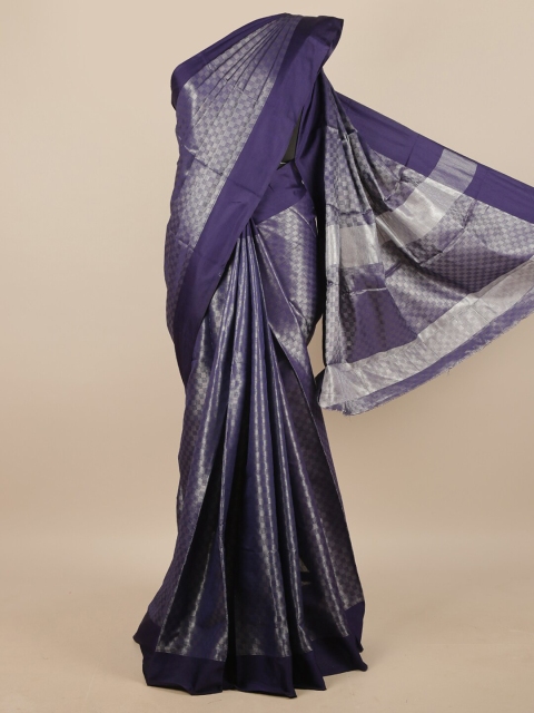 

Pothys Blue & Silver-Toned Woven Design Jute Silk Saree