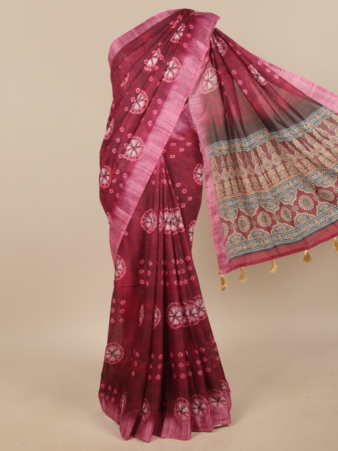 

Pothys Purple & White Floral Printed Linen Blend Saree