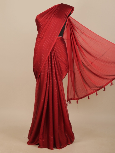 

Pothys Maroon Solid Poly Chiffon Saree