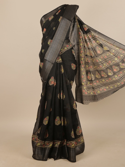 

Pothys Black & Red Ethnic Motifs Printed Saree