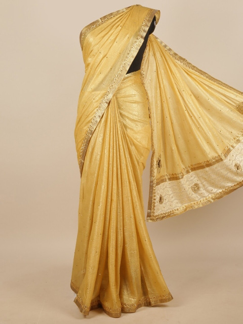 

Pothys Gold-Toned Beads and Stones Saree