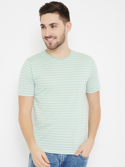 

Okane Men Green Striped T-shirt