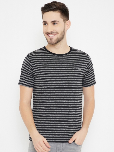 

Okane Men Black & Grey Striped T-shirt