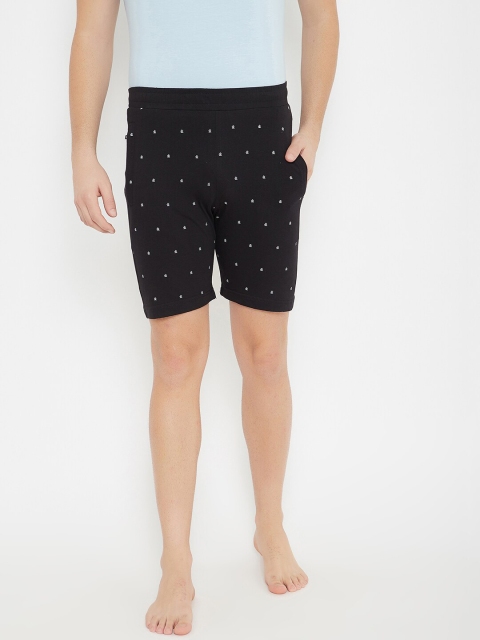 

Okane Men Black Printed Cotton Lounge Shorts