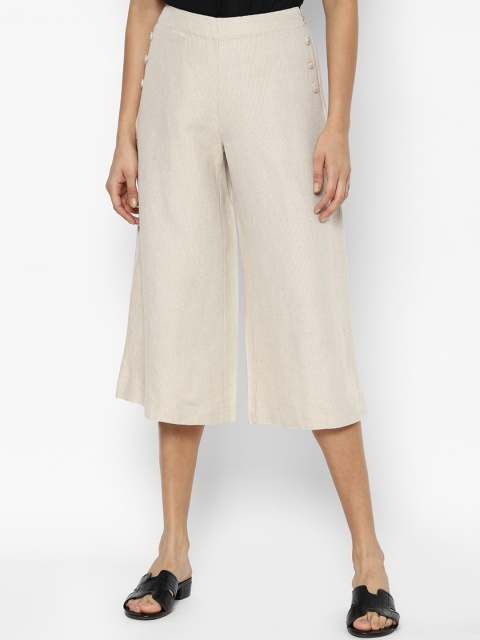 

Allen Solly Woman Women Beige Culottes Trousers