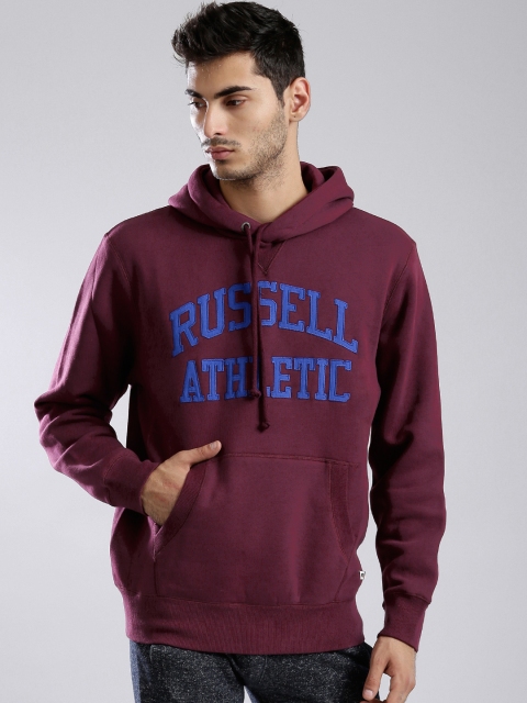 

Russell Athletic Burgundy Applique Detail Hooded Sweatshirt