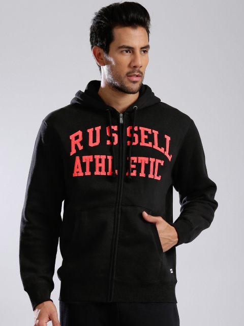 

Russell Athletic Black Applique Detail Hooded Sweatshirt