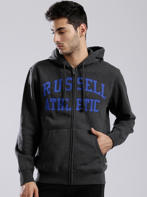 

Russell Athletic Charcoal Grey Applique Detail Hooded Sweatshirt