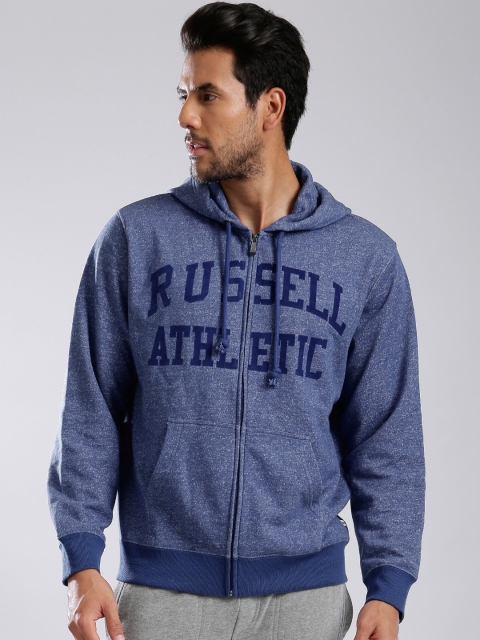 

Russell Athletic Blue Brand Print Hooded Sweatshirt