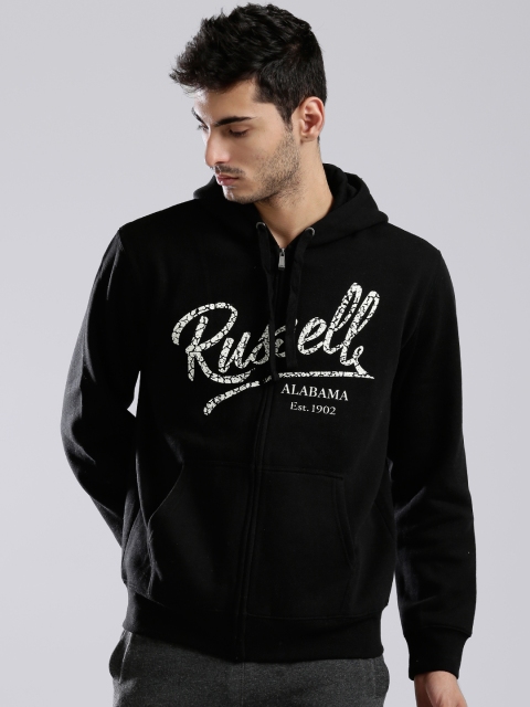 

Russell Athletic Black Brand Print Hooded Sweatshirt