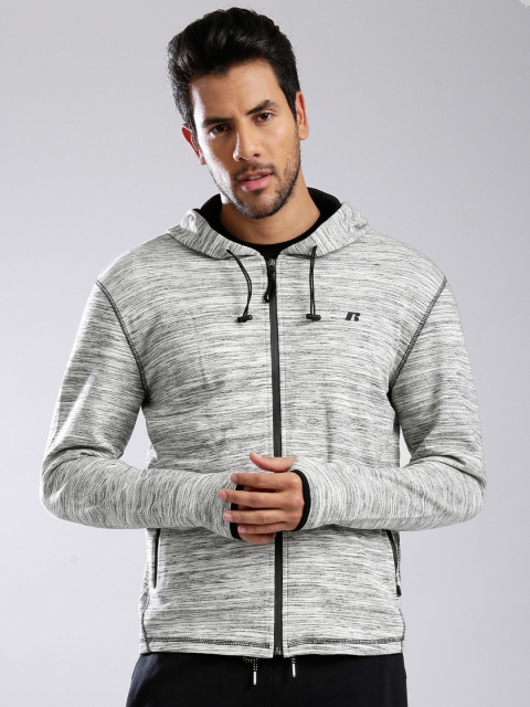 

Russell Athletic Off-White & Grey Melange Hooded Sweatshirt