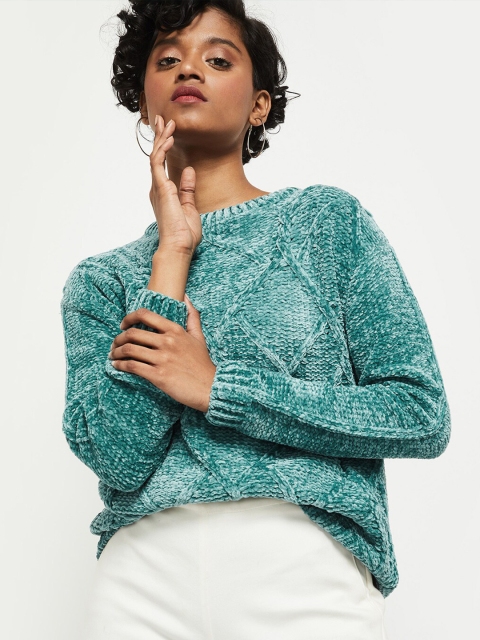 

max Women Green Sweater Vest with Embellished Detail