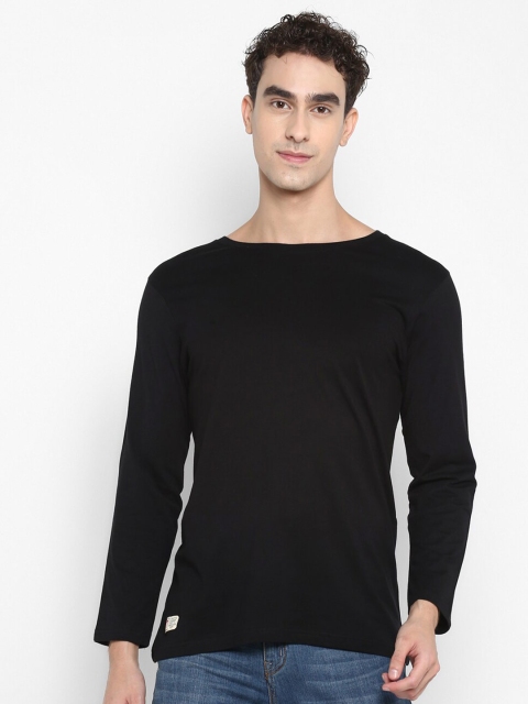 

American Crew Men Black Extended Sleeves T-shirt