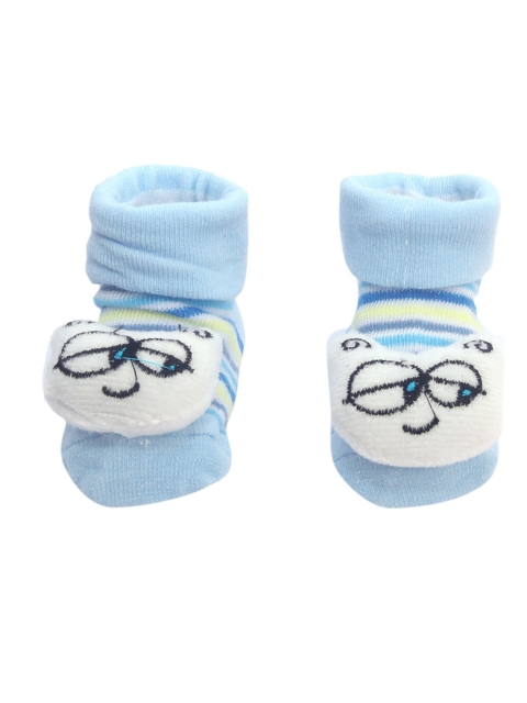 

Spiky Infant Kids Blue & White Printed Cotton Booties