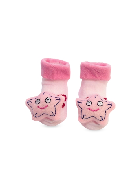

Spiky Infant Kids Pink Patterned Cotton Booties