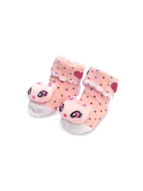 

Spiky Kids Peach Cotton Knitted Booties