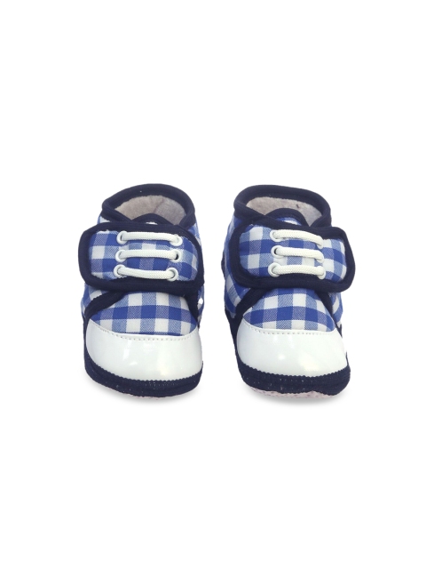 

Spiky Infants Blue & White Checked Booties