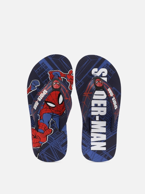 

Kids Ville Boys Navy Blue & Red Spiderman Printed Rubber Thong Flip-Flops