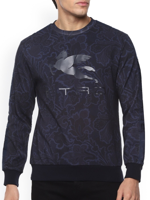 

ETRO Men Blue Printed Sweatshirt