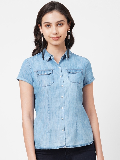 

Kraus Jeans Women Blue Denim Casual Shirt