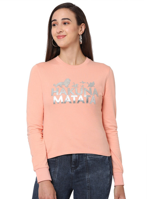 

Kraus Jeans Women Peach-Coloured Graphic Printed T-shirt