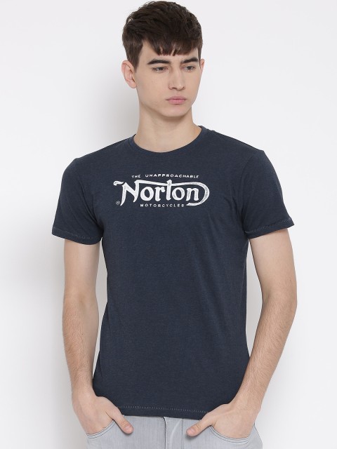 

Pepe Jeans Men Navy Printed Round Neck T-Shirt, Navy blue