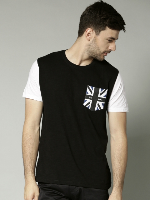 

French Connection Men Black T-Shirt