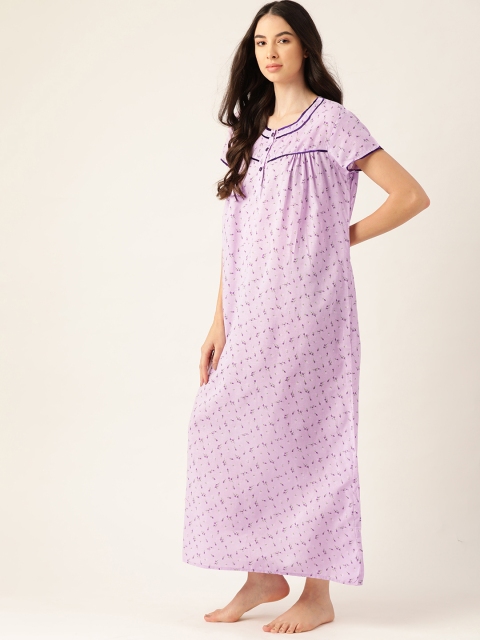 

ETC Lavender Printed Maxi Nightdress