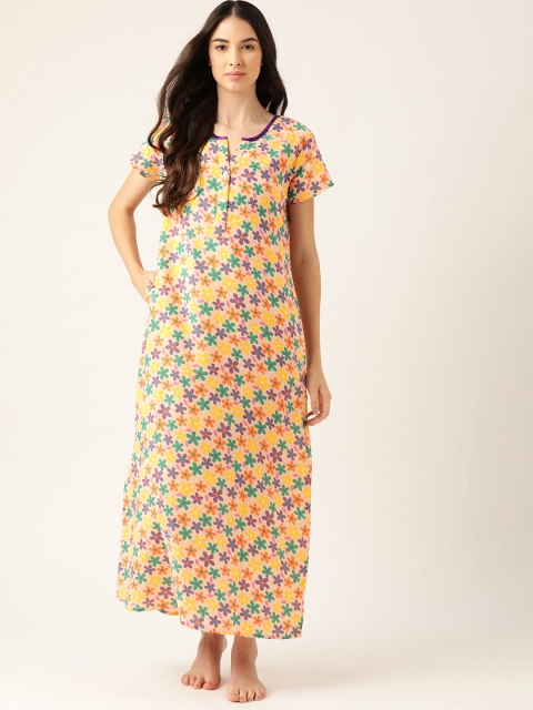 

ETC Orange & Green Printed Maxi Nightdress