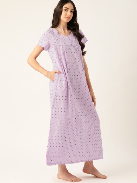 

ETC Green Lavender Printed Maxi Nightdress