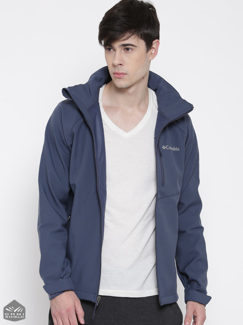 

Columbia Navy Cascade Ridge II Softshell Biker Outdoor Jacket with Detachable Hood, Navy blue