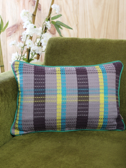 

MASPAR Grey & Blue Single Striped 12" x 16" Rectangular Cushion Cover