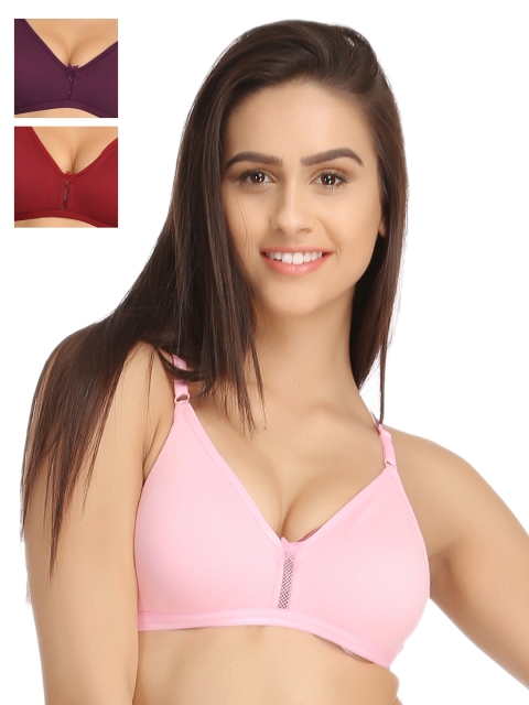 

Clovia Pack Of 3 Bra, Pink
