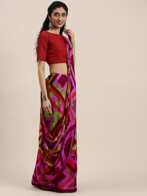 

KALINI Red & Magenta Printed Saree