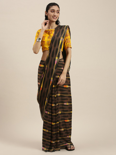 

KALINI Multicoloured Striped Saree, Multi