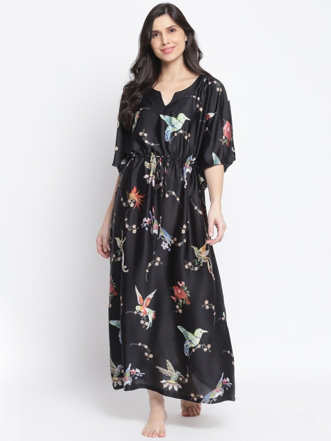 

Organza Black Printed Maxi Kaftan Nightdress