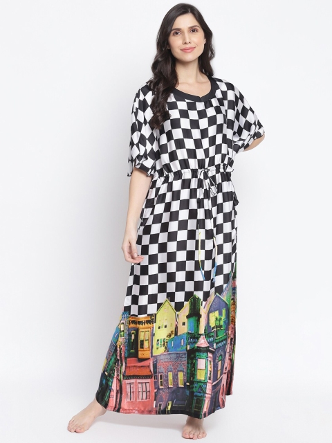 

Organza Black Printed Maxi Nightdress