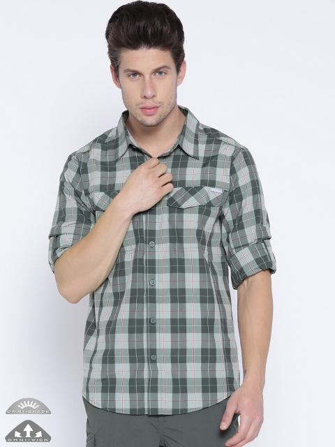 

Columbia Men Olive Green Silver Ridge Plaid Checked Outdoor Shirt