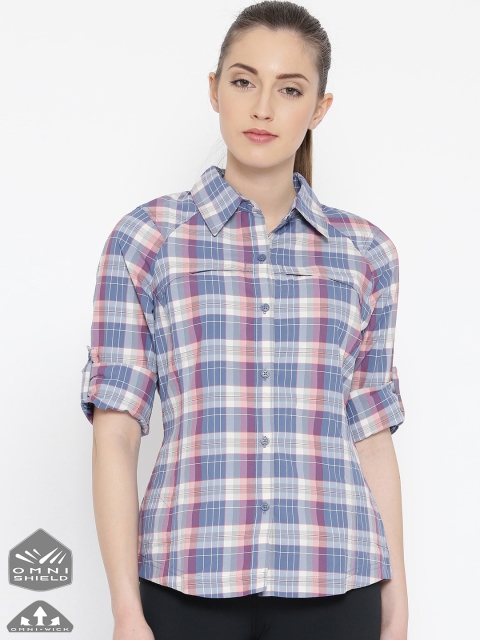 

Columbia Women Blue & Off-White Silver Ridge Plaid Checked Outdoor Shirt