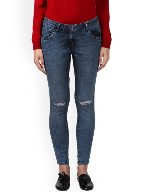 

Park Avenue Woman Women Blue Skinny Fit Slash Knee Light Fade Jeans