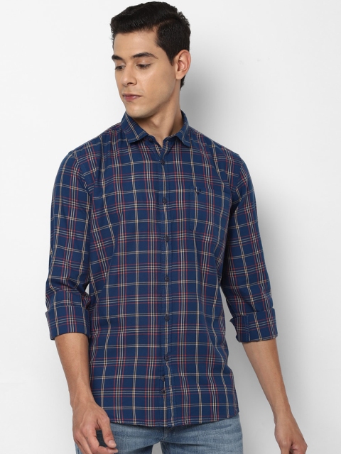 

Allen Solly Sport Men Navy Blue Opaque Checked Casual Shirt