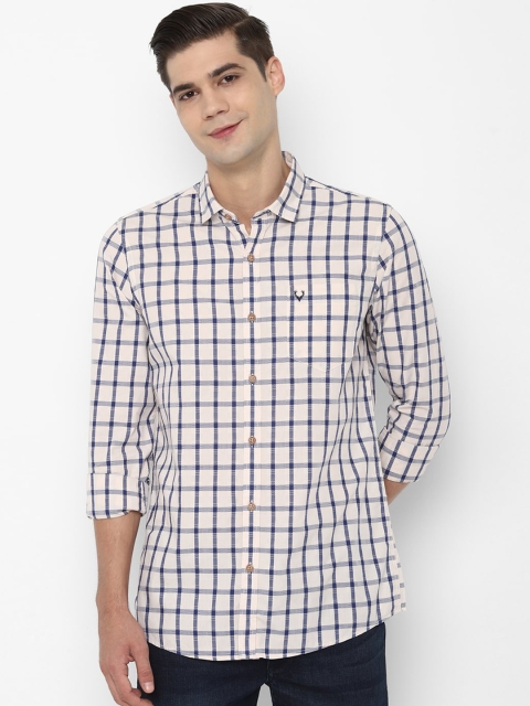 

Allen Solly Sport Men Beige & Navy Blue Opaque Checked Casual Shirt