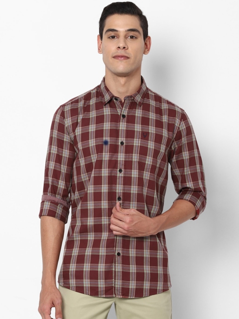 

Allen Solly Sport Men Maroon Opaque Checked Pure Cotton Casual Shirt