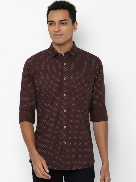 

Allen Solly Sport Men Brown Opaque Micro Ditsy Printed Pure Cotton Casual Shirt