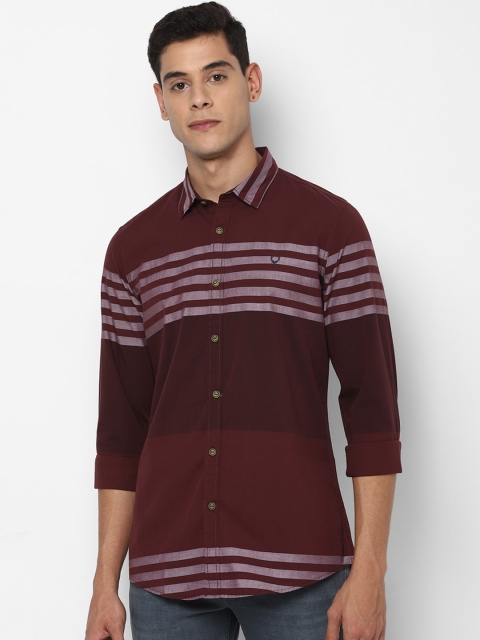 

Allen Solly Sport Men Maroon Horizontal Striped Casual Shirt