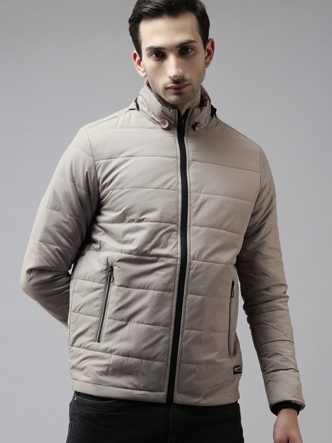 

SPYKAR Men Grey Detachable Hood Padded Jacket